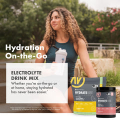 NutraOne HydrateOne ingredient icon emphasizes electrolytes and immune-supporting vitamins.
