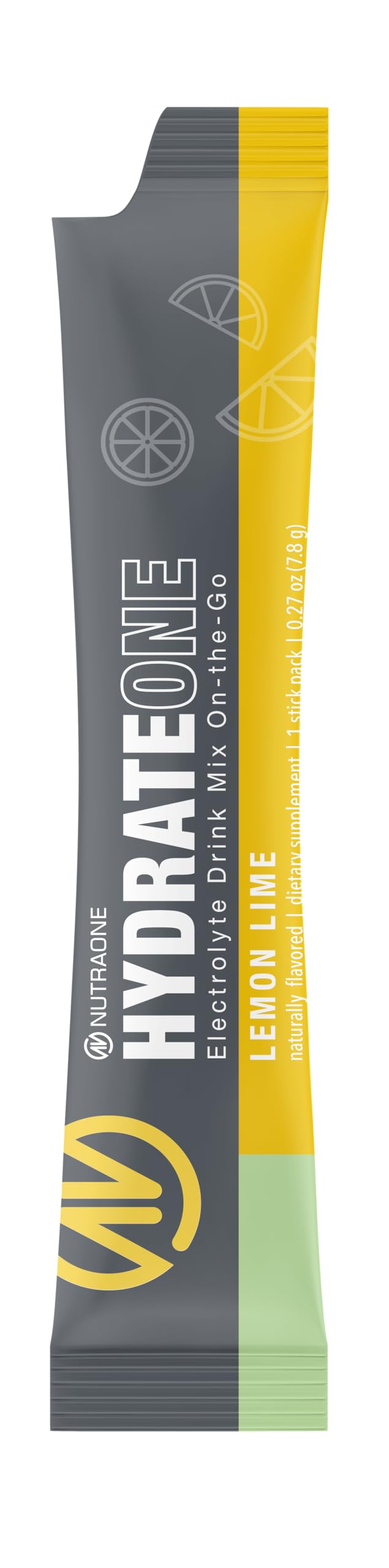 NutraOne HydrateOne stick pack dispense into water for fast, tasty hydration.