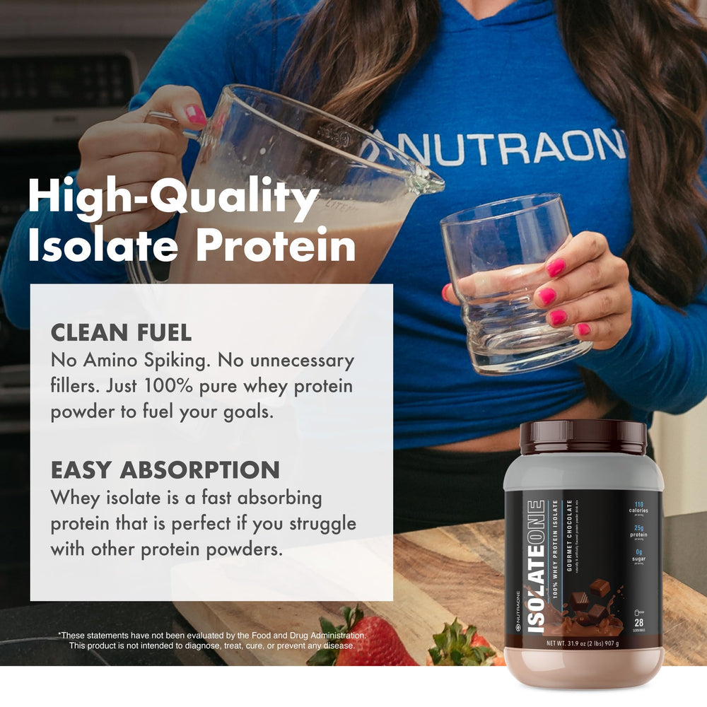 NutraOne IsolateOne chocolate peanut butter serving hints flavor profile