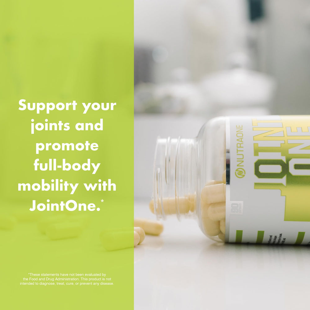 Packaging on shelf for NutraOne JointOne signaling high quality GMP manufacturing