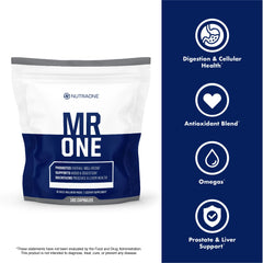 NutraOne MrOne blister pack illustrating quick, on-the-go daily vitamins