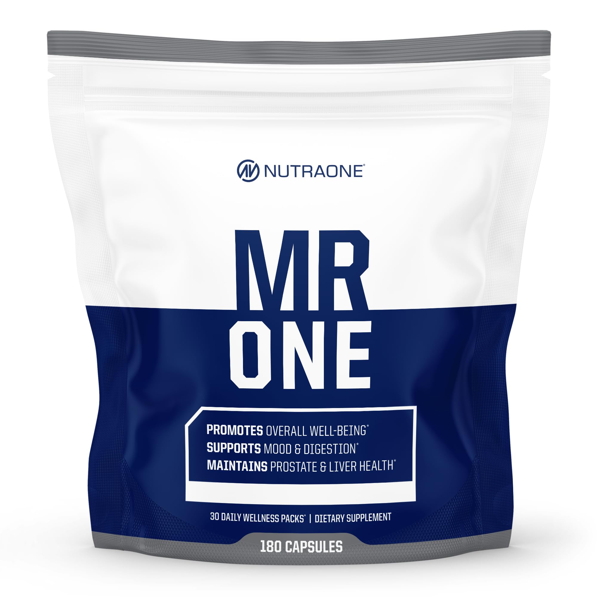 NutraOne MrOne daily pack front view for a convenient men's wellness routine