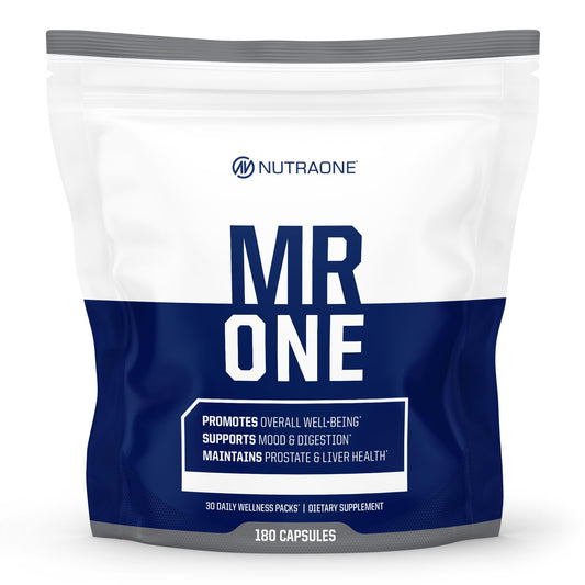NutraOne MrOne daily pack front view for a convenient men's wellness routine
