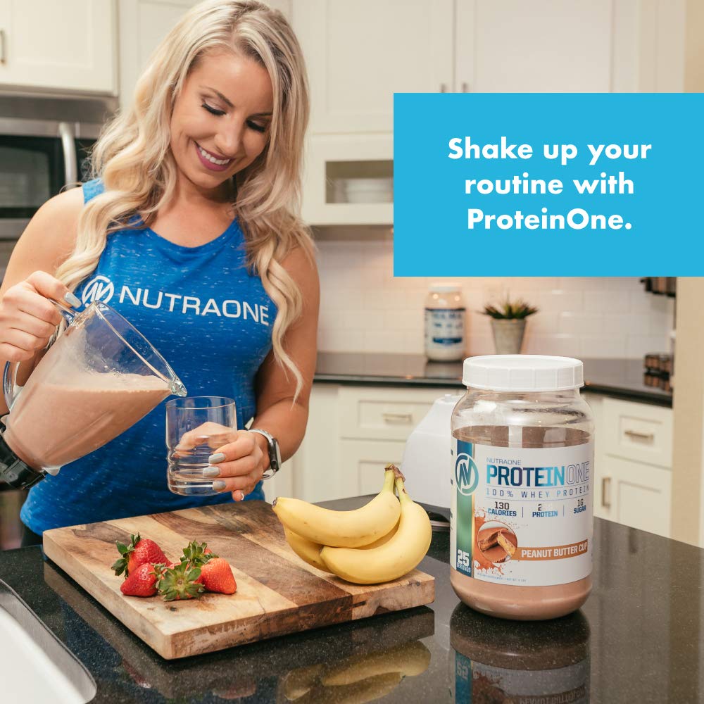 Fresh NutraOne ProteinOne package on a store shelf.