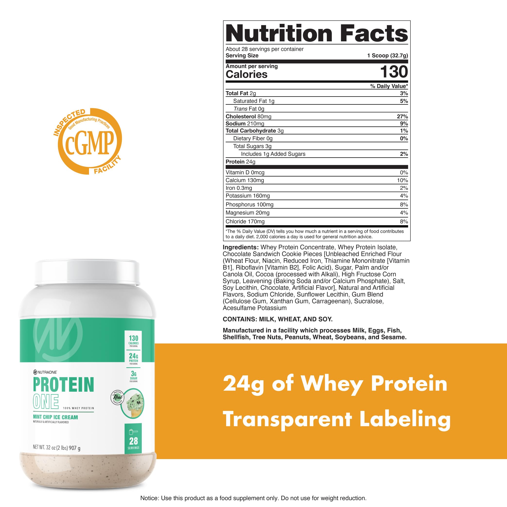 NutraOne ProteinOne scoop pouring into shaker with mint tones