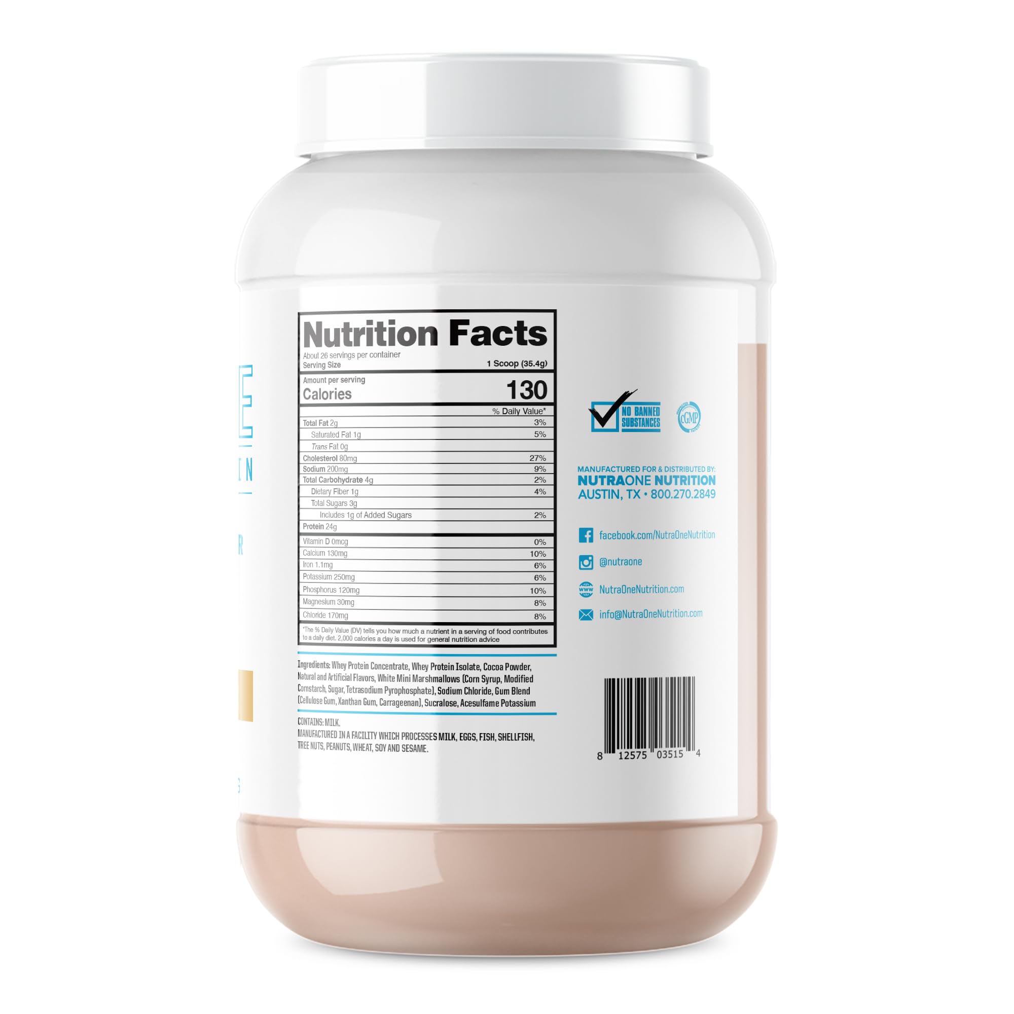 NutraOne ProteinOne S’Mores flavor close-up highlighting indulgent taste