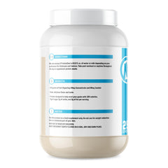 NutraOne ProteinOne Vanilla Ice Cream scoop shows creamy texture for post-workout shakes.