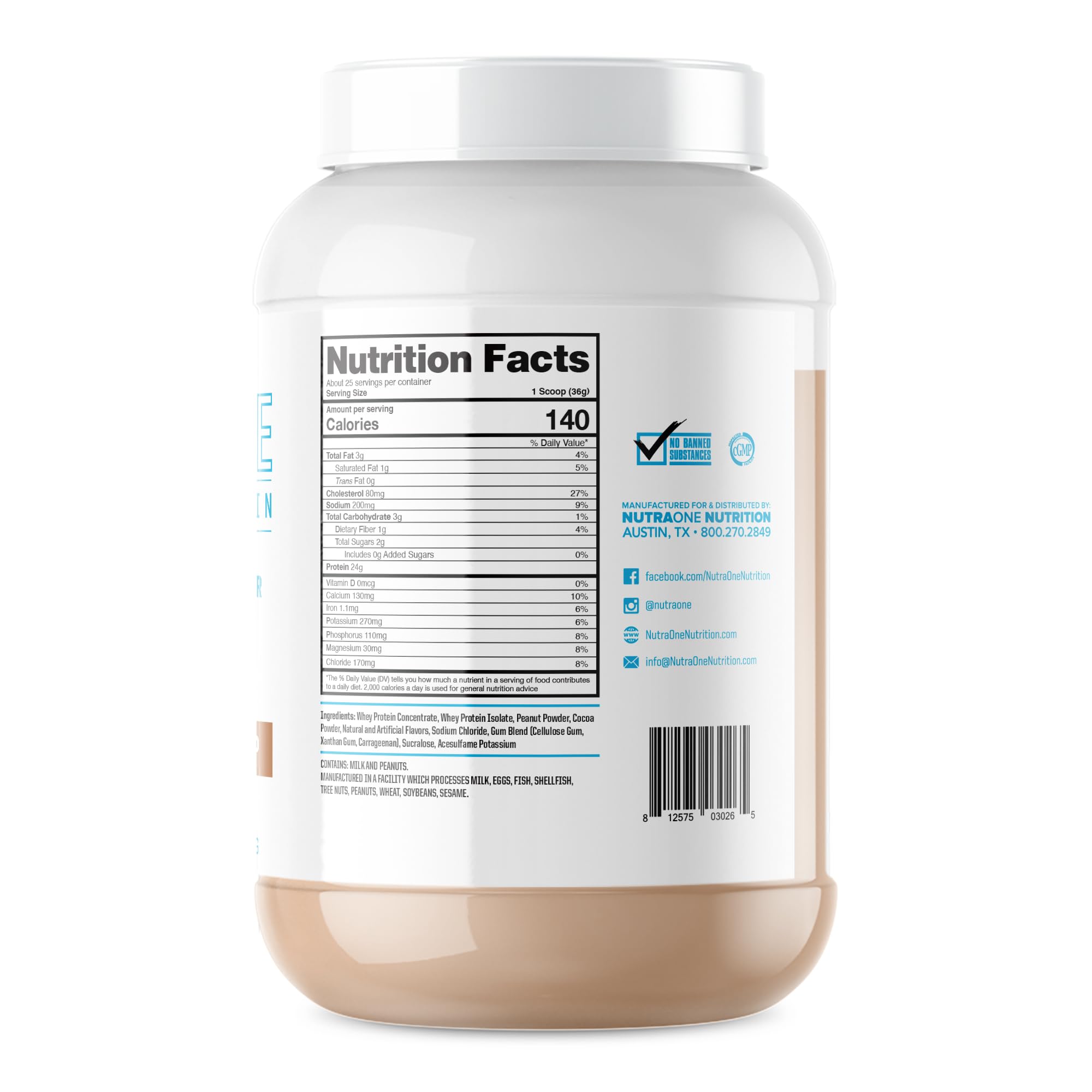 NutraOne ProteinOne micro-filtered whey close-up highlights quality