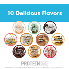 Fruity Bites Cereal flavor label on NutraOne ProteinOne tub