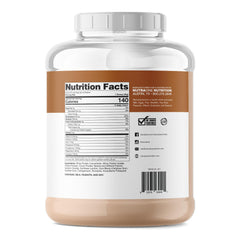 NutraOne ProteinOne scoop beside the 5 lb bag for easy measuring