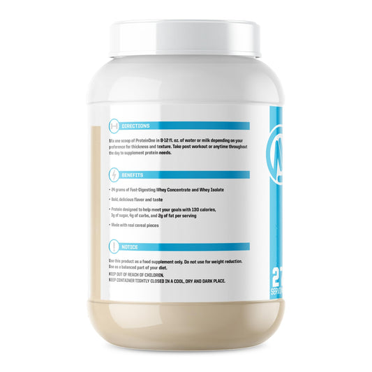 NutraOne ProteinOne serving spoon showing measurement for shakes