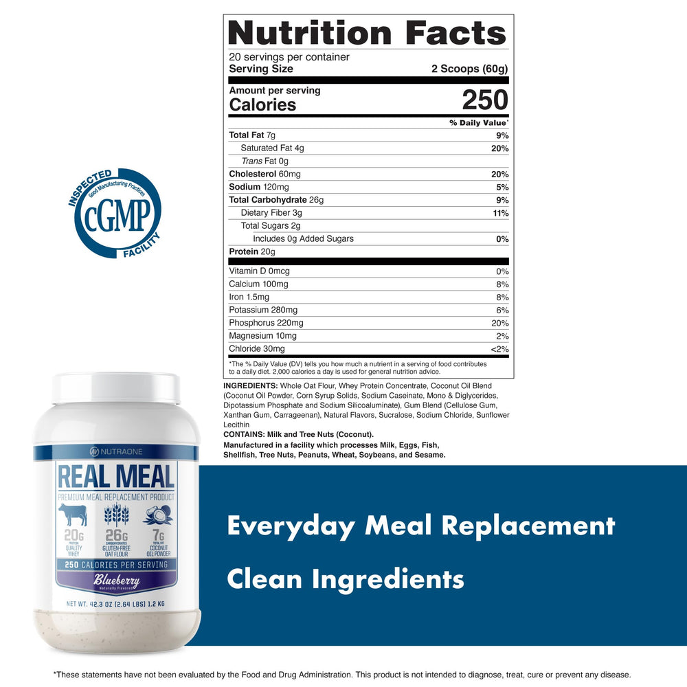 NutraOne Real Meal blueberry shake close up with rich flavor