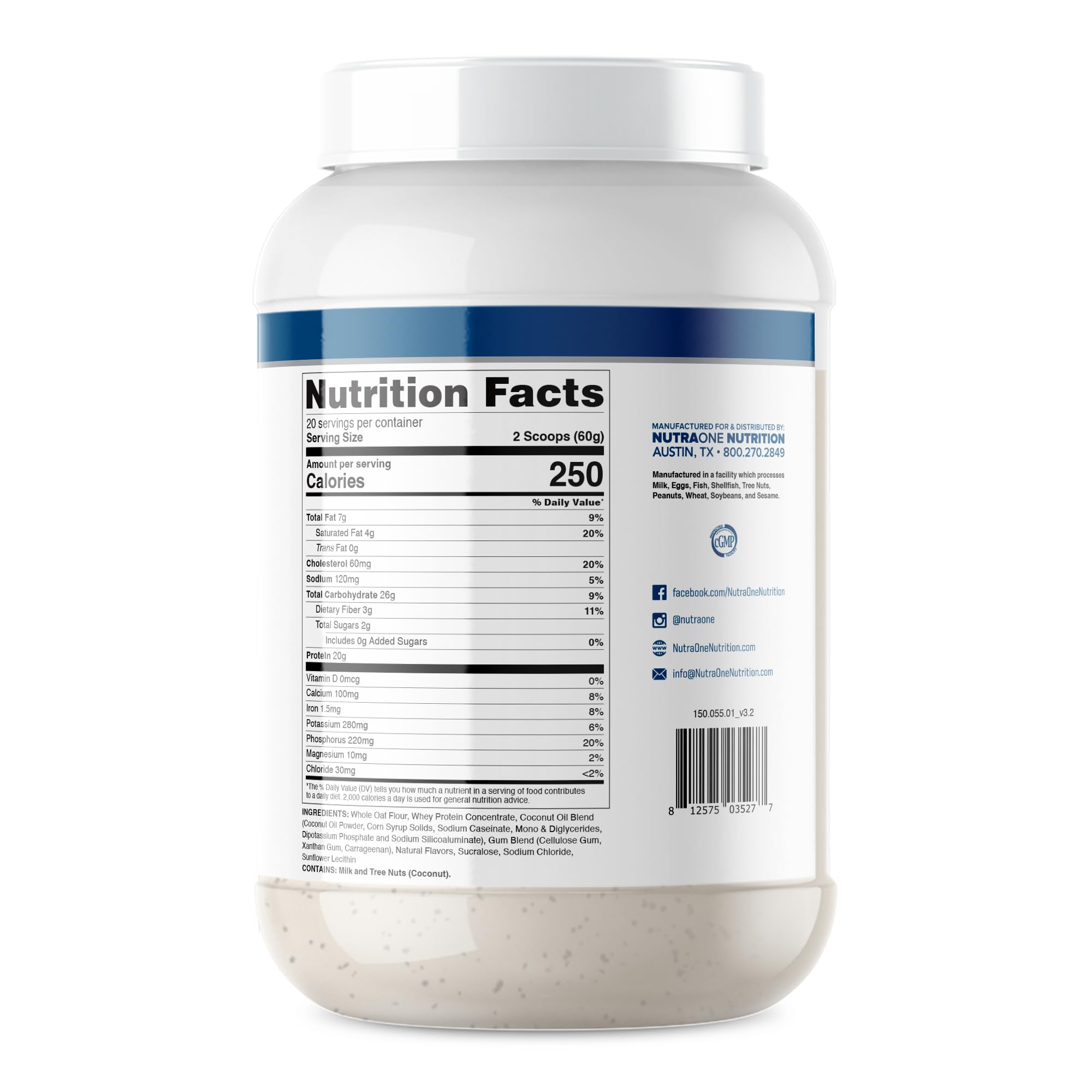 NutraOne Real Meal whey protein scoop ready to mix