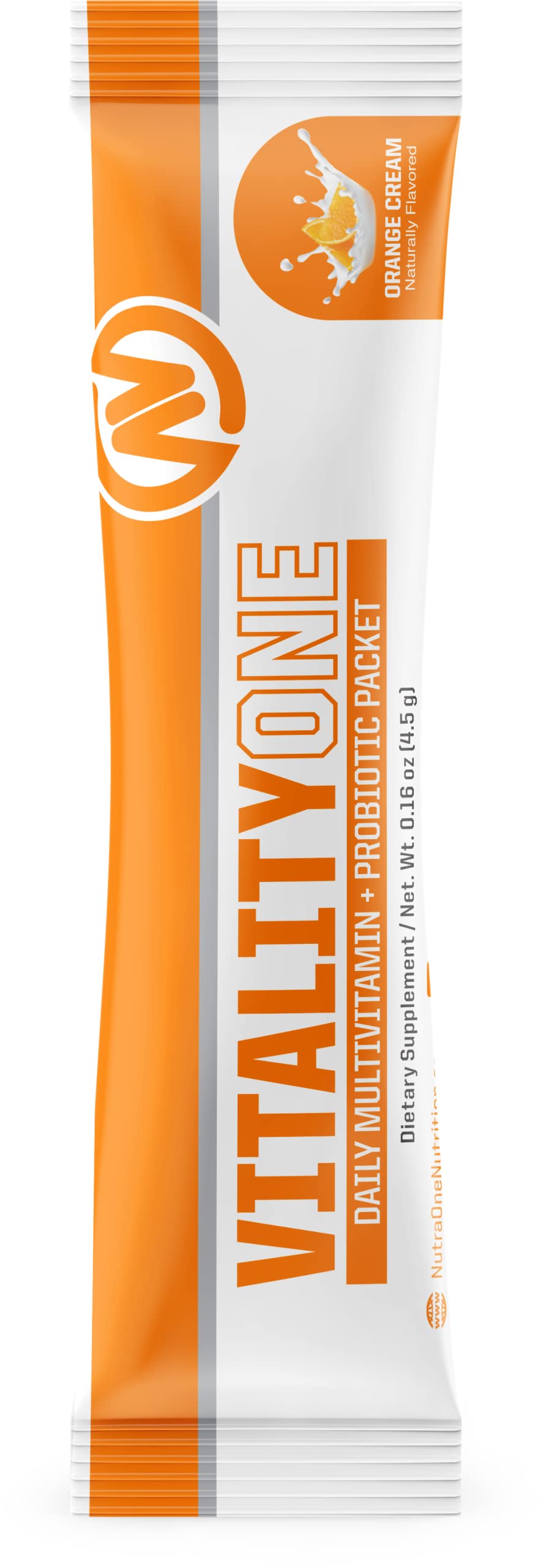 NutraOne VitalityOne on-the-go packets for quick, convenient nutrient intake.