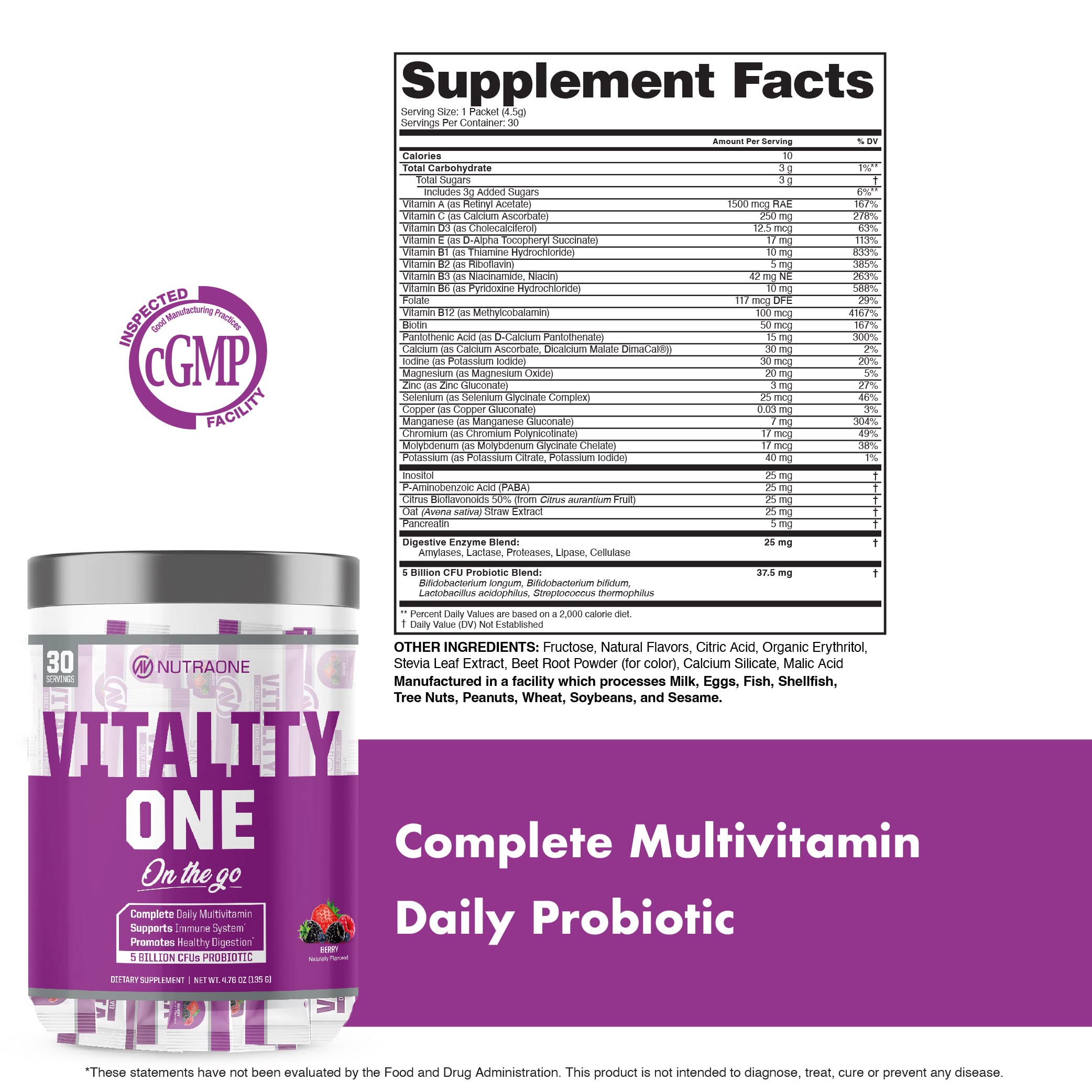 NutraOne VitalityOne berry flavor supports easy daily supplementation on the go