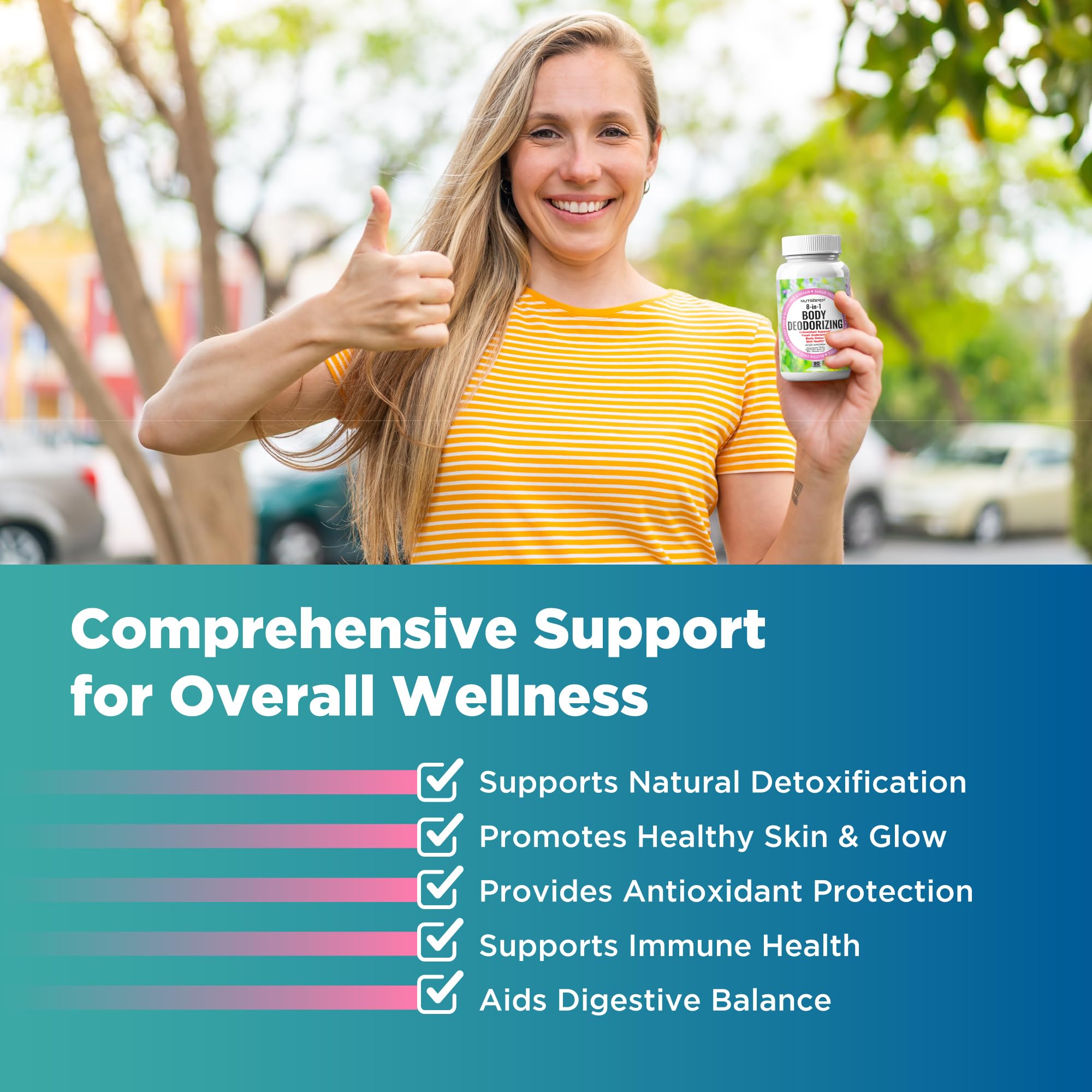 NutraPep botanicals: parsley, peppermint, and green tea for balanced freshness.