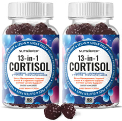 NutraPep Cortisol Gummies bottle front for daily balance and berry flavor.