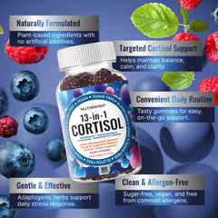 NutraPep Cortisol Gummies texture close up shows soft vegan bites.