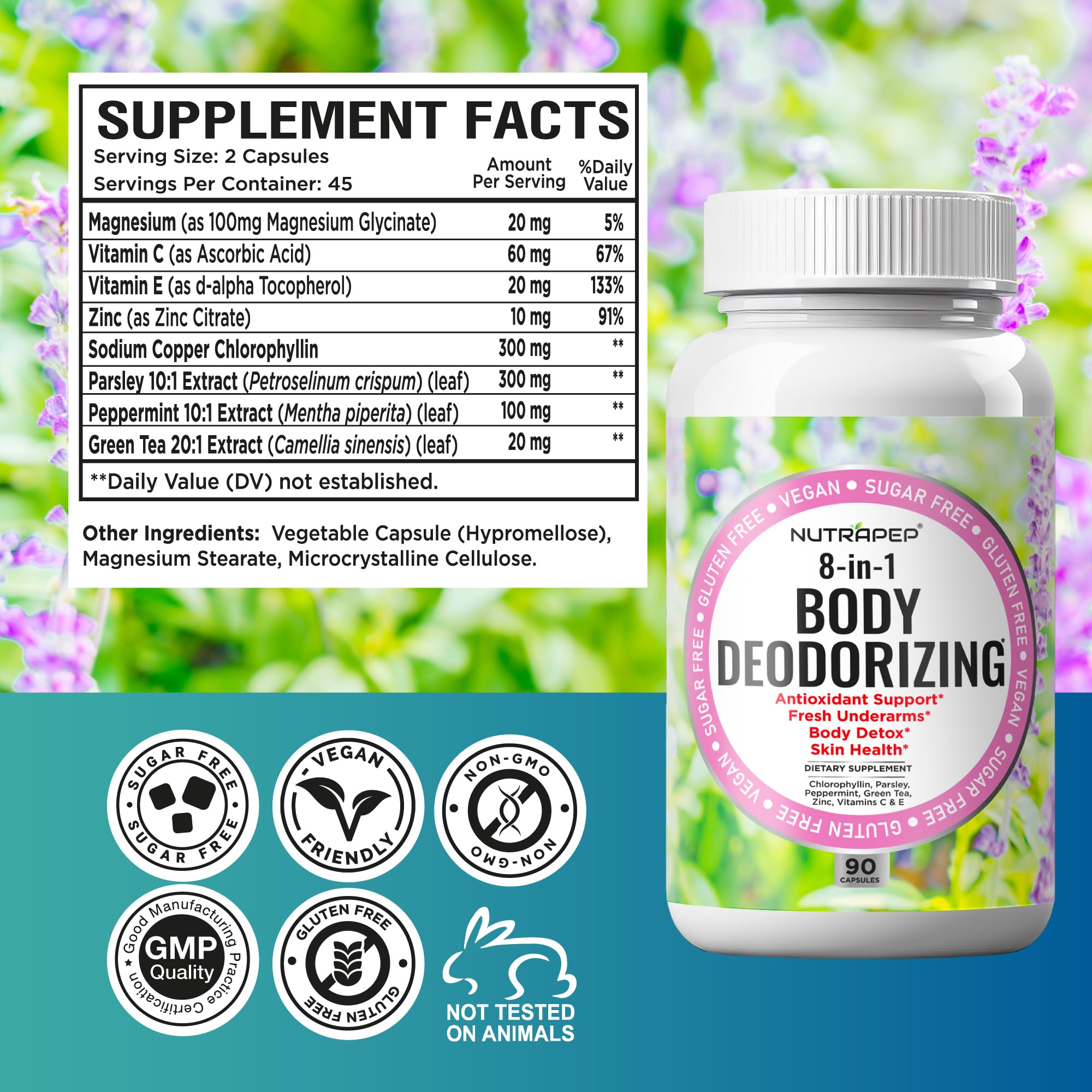 NutraPep capsules taken with meals for consistent freshness.