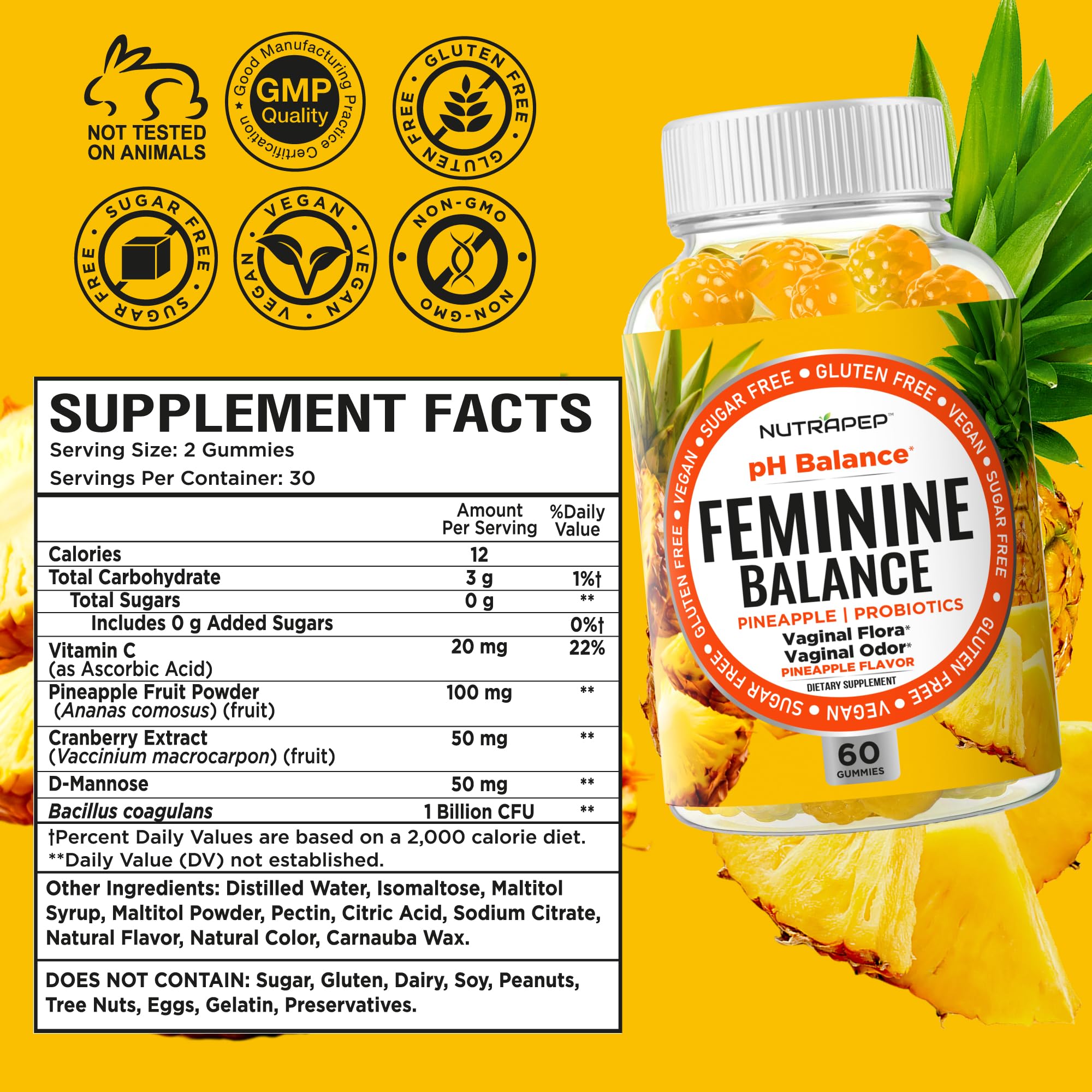 NutraPep Feminine Balance two-gummy daily routine in a lifestyle shot