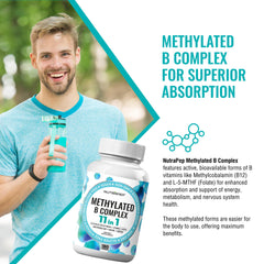 NutraPep Methylated B Complex active B vitamins emphasize bioactive forms for absorption
