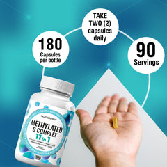 NutraPep Methylated B Complex vegan, allergen-free formula showcased on label