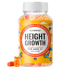 NutraPep Teens Height Growth Gummies bottle for daily citrus-flavored nutrition