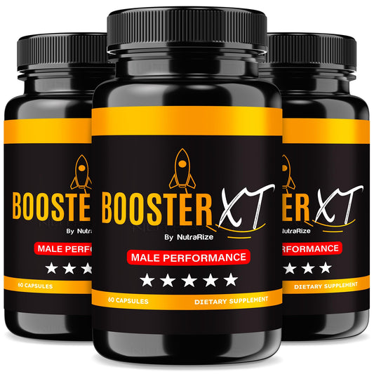 NutraRize Booster XT bottle in morning light supports daily energy for busy days.