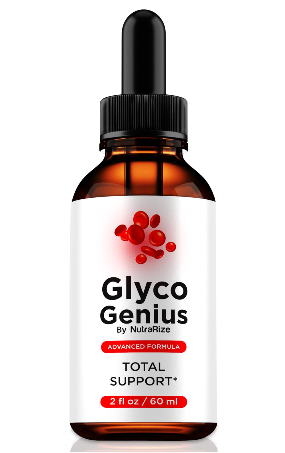 NutraRize Glyco Genius bottle with dropper for easy daily use.