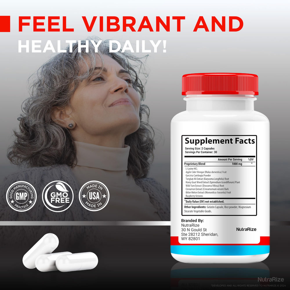 NutraRize Trusted Relief capsules-on-hand suggests portable daily support