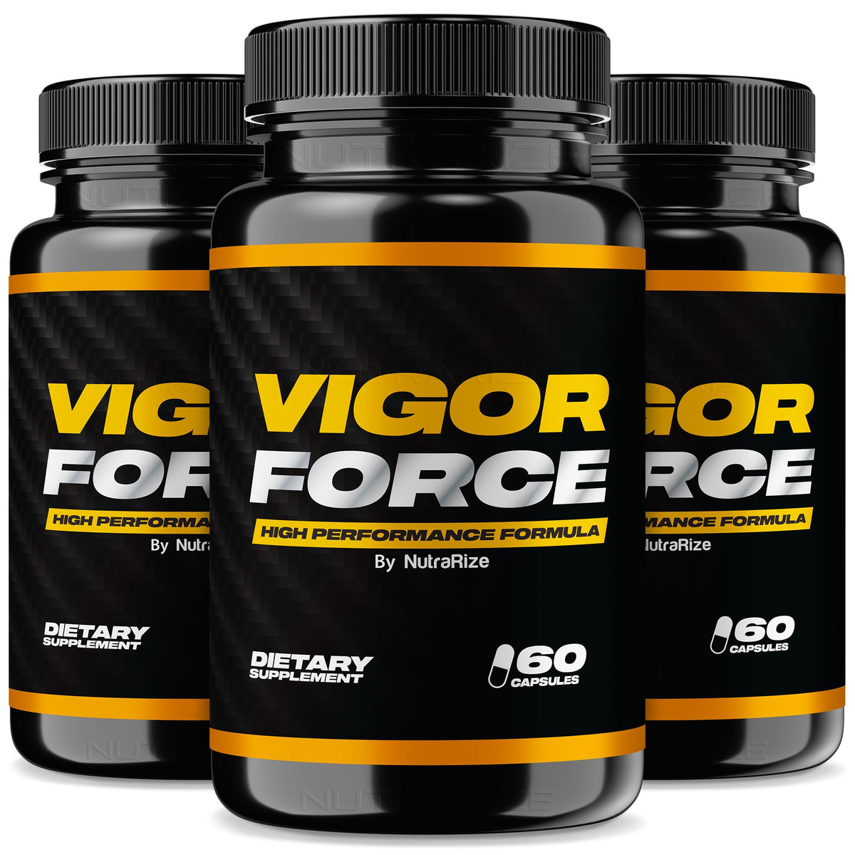 NutraRize Vigor Force 3-pack bottle front highlighting premium energy support