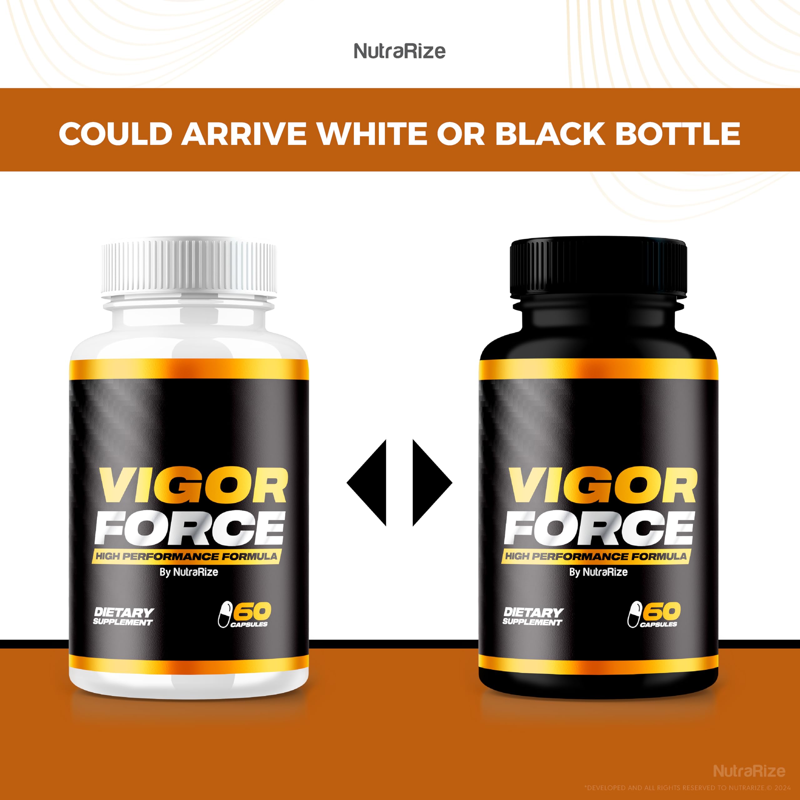 Two-bottle NutraRize Vigor Force duo-pack signaling ongoing value for men.