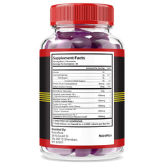 NutraRize VigorLong gummies bottle back with label details