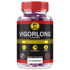 NutraRize VigorLong gummies bottle front showing daily energy support