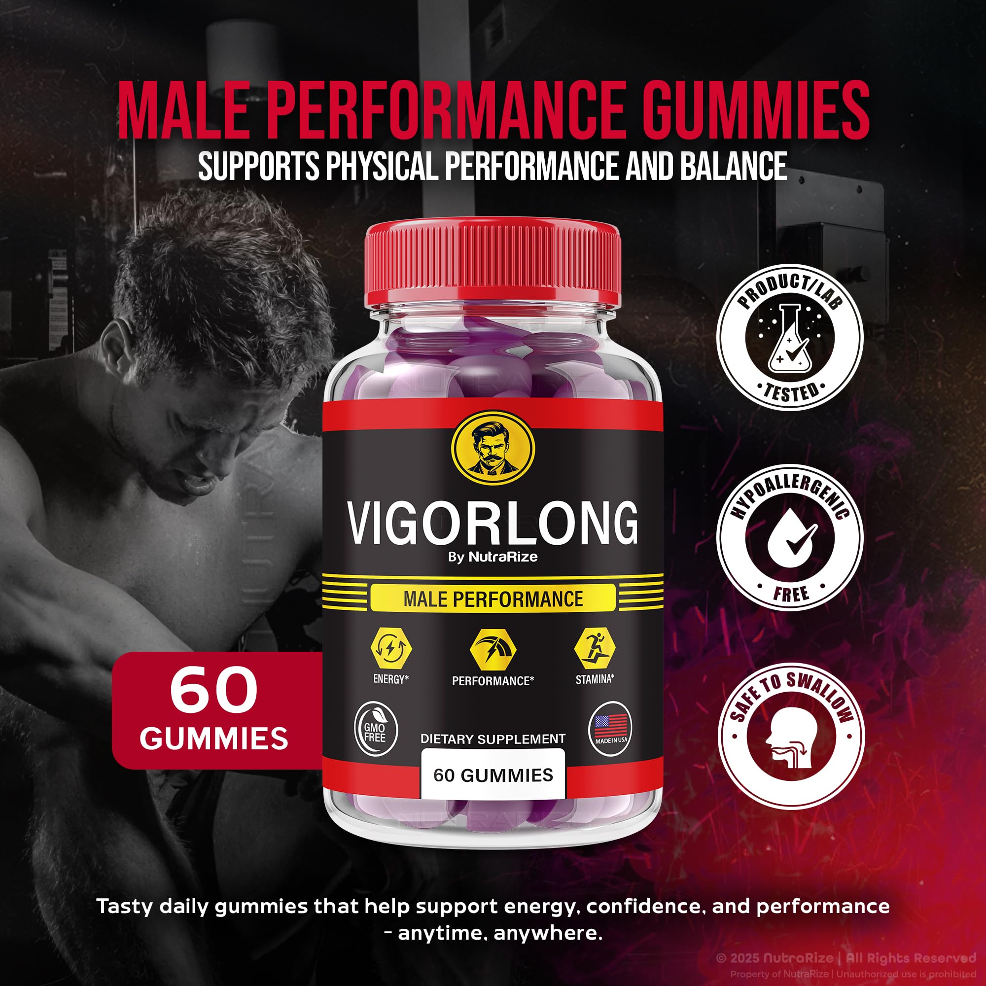 NutraRize VigorLong packaging shot signaling premium quality