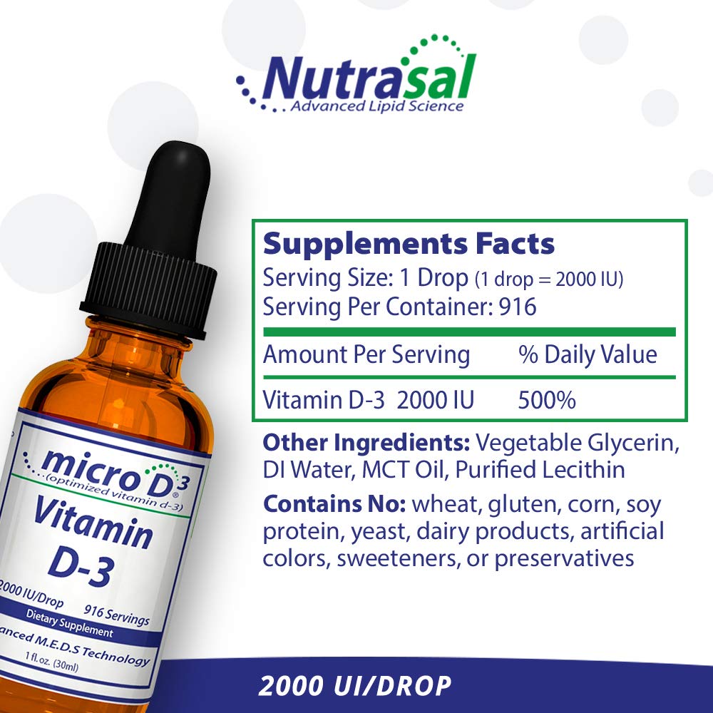 Nutrasal Micro D3 Drops bottle cap closeup highlights the secure seal for freshness.
