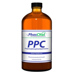 Nutrasal PhosChol 3000mg liquid bottle on kitchen counter for daily wellness.