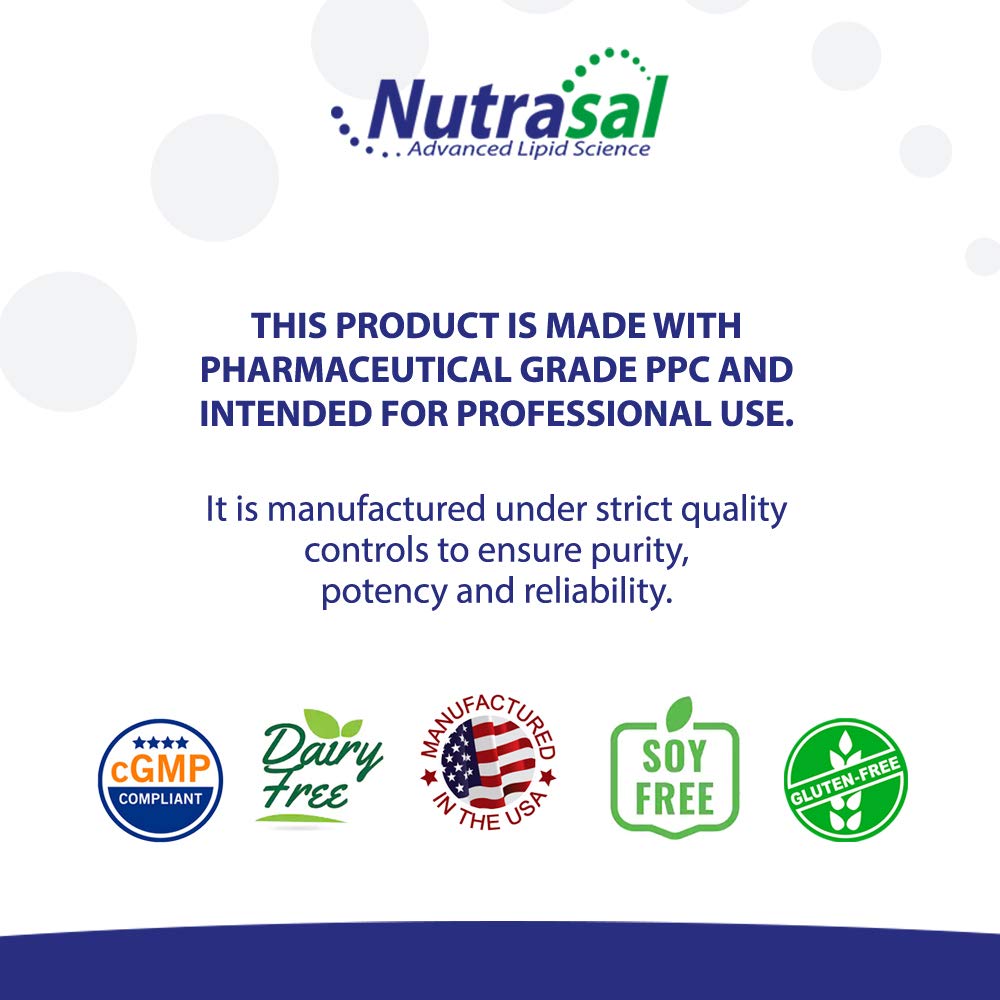 Golden Nutrasal PhosChol liquid suggesting premium health support.