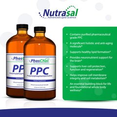 Close-up of Nutrasal PhosChol label showing PPC content.