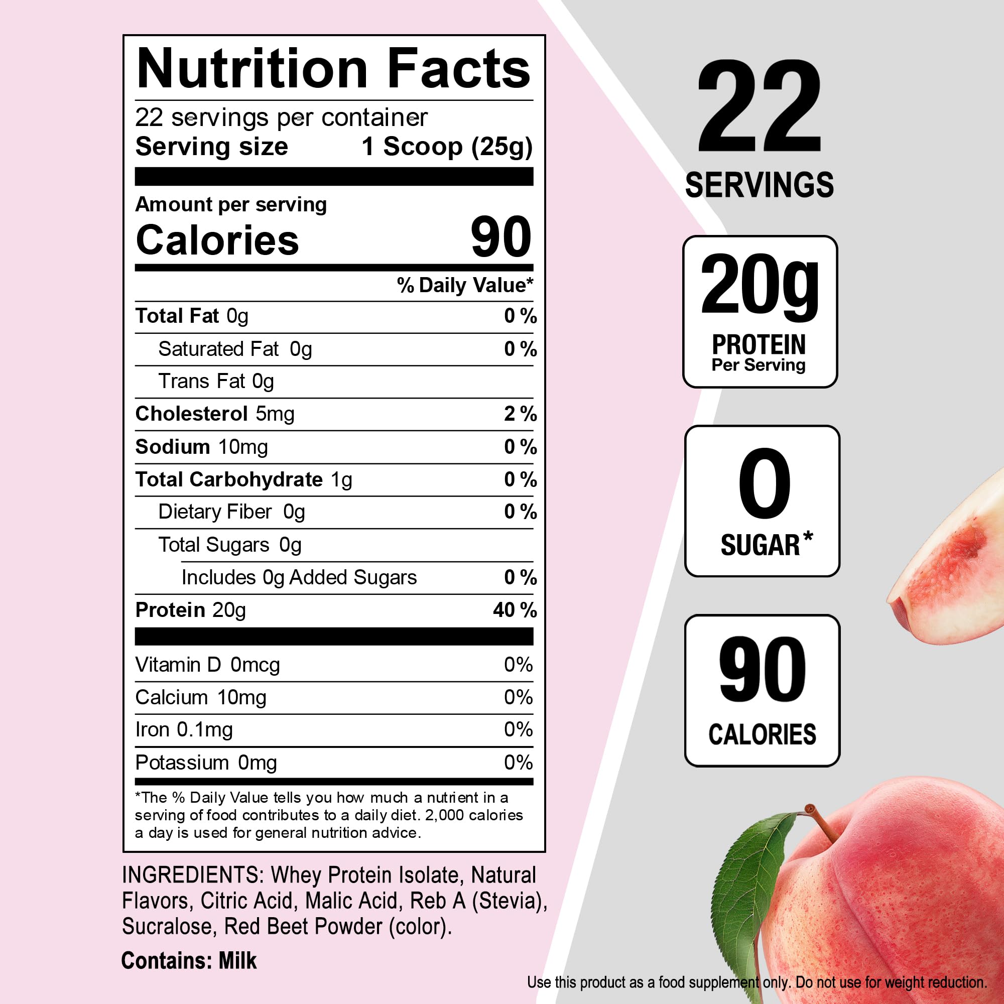 Nutrasumma Clear Whey Peach bottle for on-the-go lactose-free protein