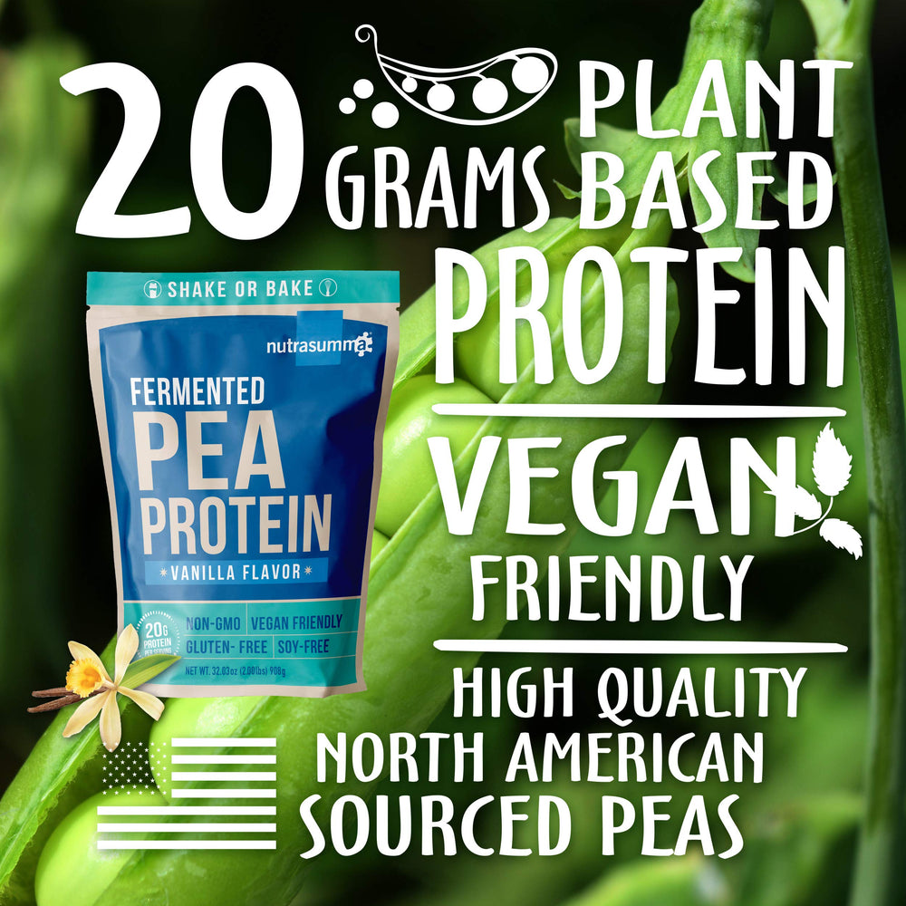 Nutrasumma pea protein powder scoop highlight convenient serving size for post-workout recovery.
