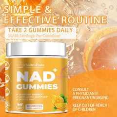 NUTRATASTE NAD⁺ Gummies vegan and sugar-free formulation.