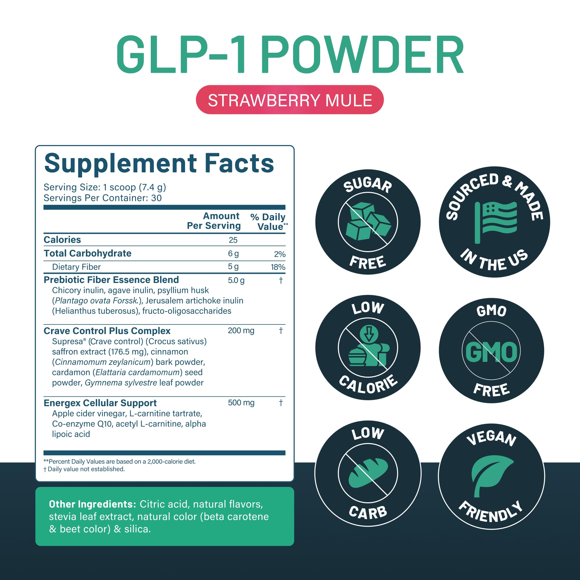 Nutratology GLP-1 Booster Strawberry Mule served for appetite support