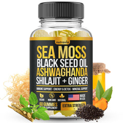 Nutravia Sea Moss Gummies bottle front for daily wellness