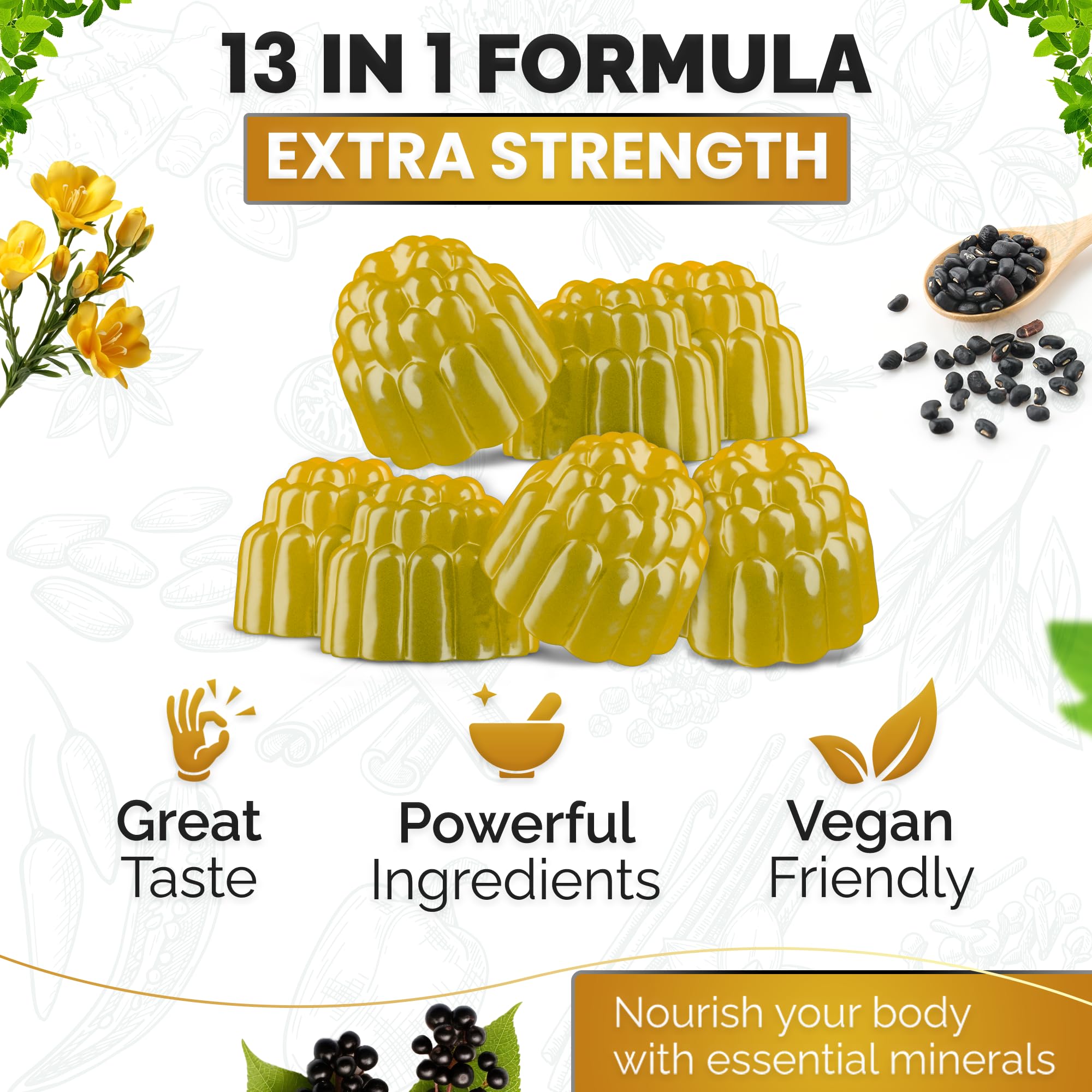 Nutravia Sea Moss Gummies packaging side view for shelf appeal
