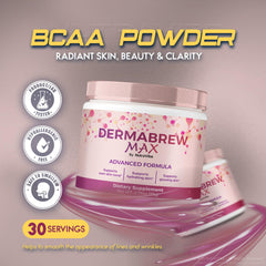 NutraVibe DermaBrew Max ready glass showing a fresh hydration moment
