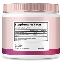 NutraVibe DermaBrew Max pour scene showing easy mixing into a drink.