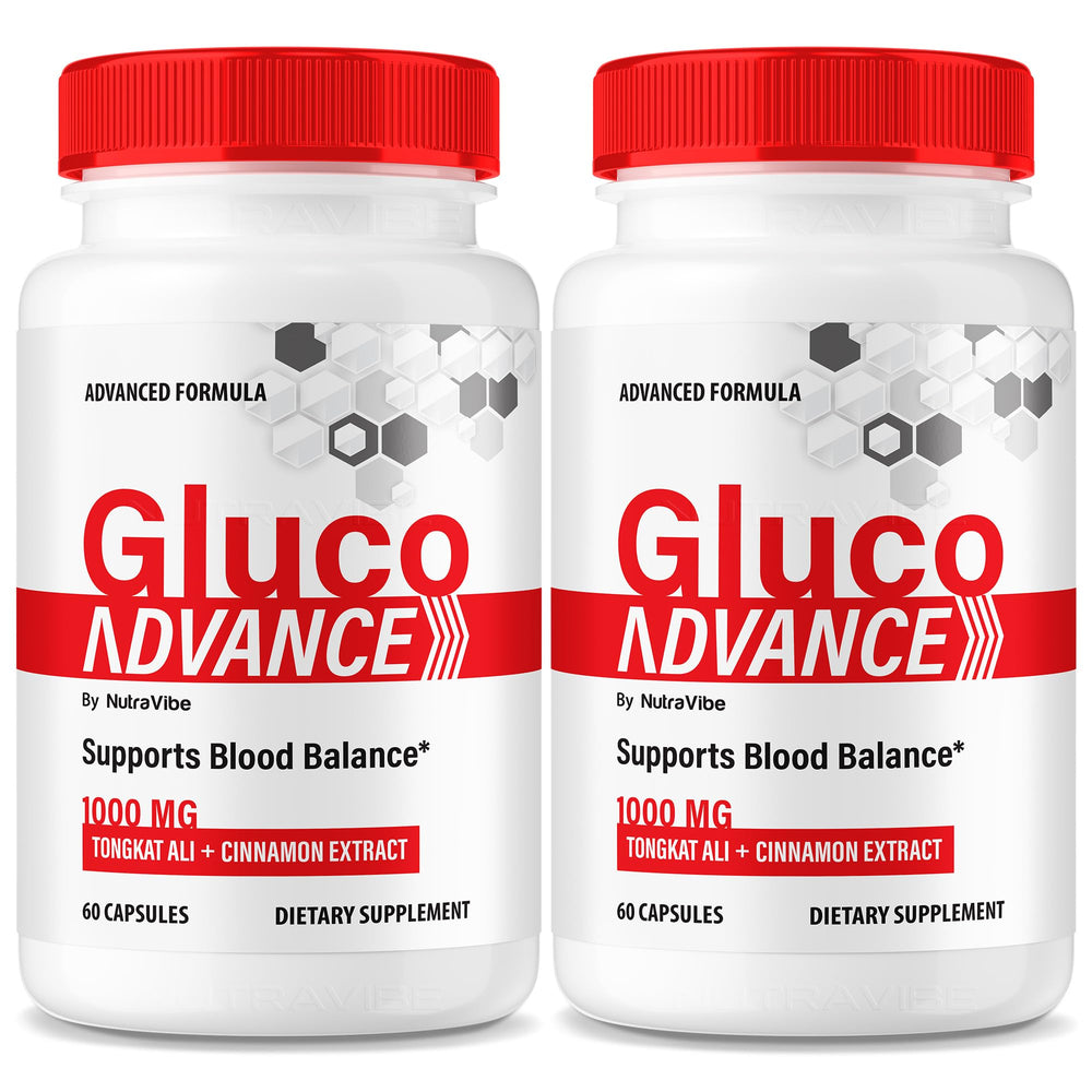 NutraVibe Gluco Advance bottle pour for easy daily use and supplementation.