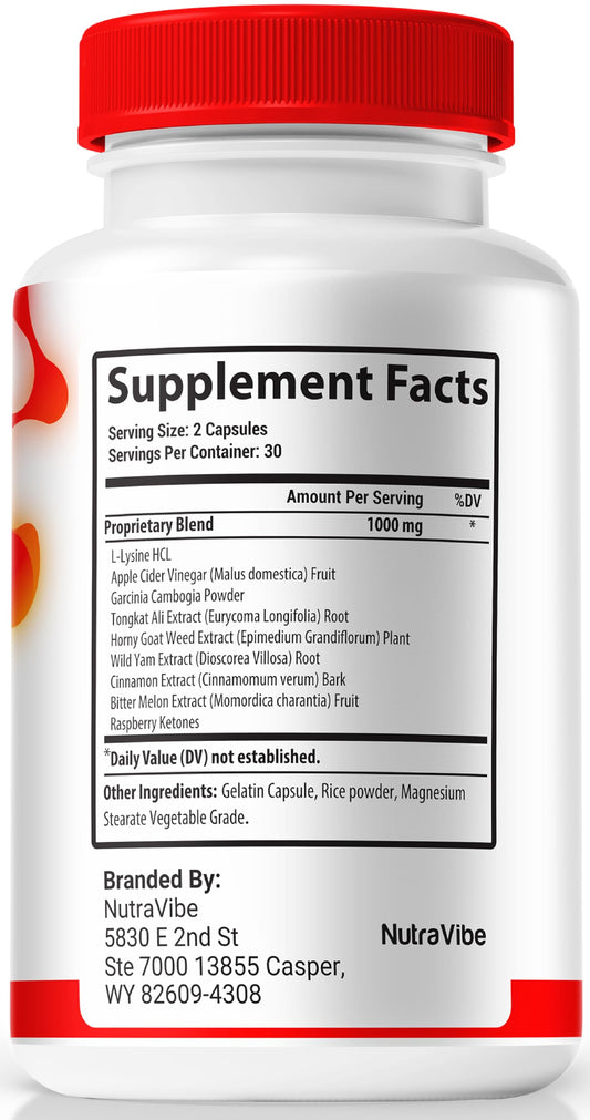 NutraVibe GlycogenBalance capsules close-up highlighting natural ingredients.