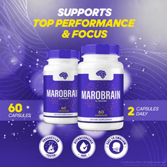 Marobrain packaging box highlighting natural ingredients